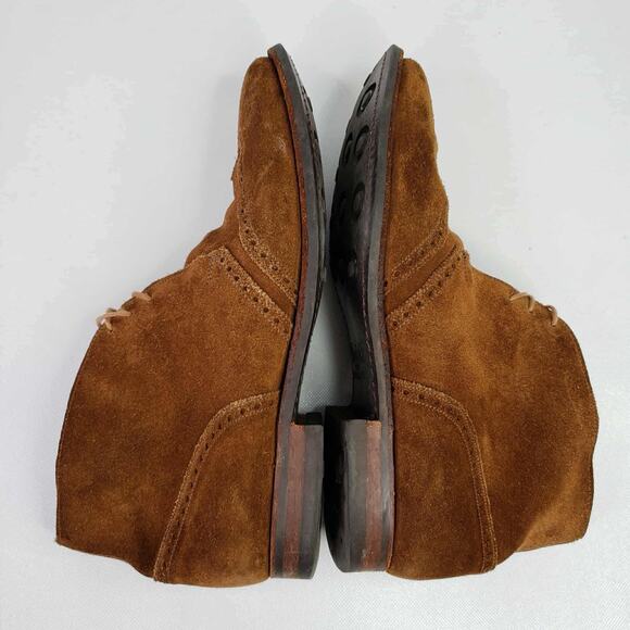 Peal & Co x Brooks Brothers Suede Chukka Boots Wingtip Mens Size 11 D Brown - Picture 7 of 11